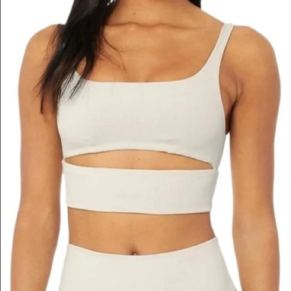 Alo Yoga Slit Bra Cream S - Picture 1 of 3